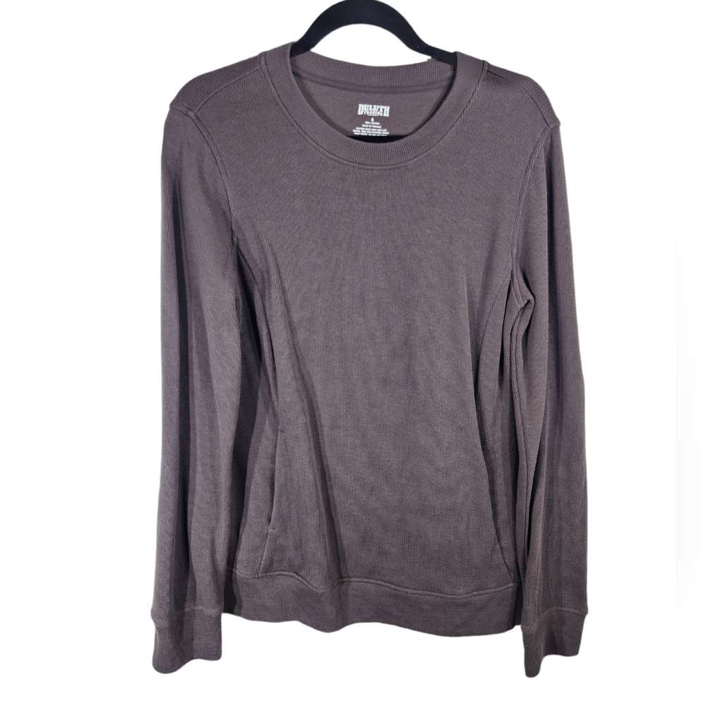 Duluth Trading Co Long Sleeve Shirt Mens Small Brown Pockets